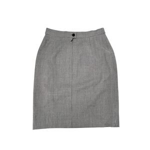 Escada Brown Houndstooth Classic Luxury Wool Pencil Skirt Size 36 EU 4 US
